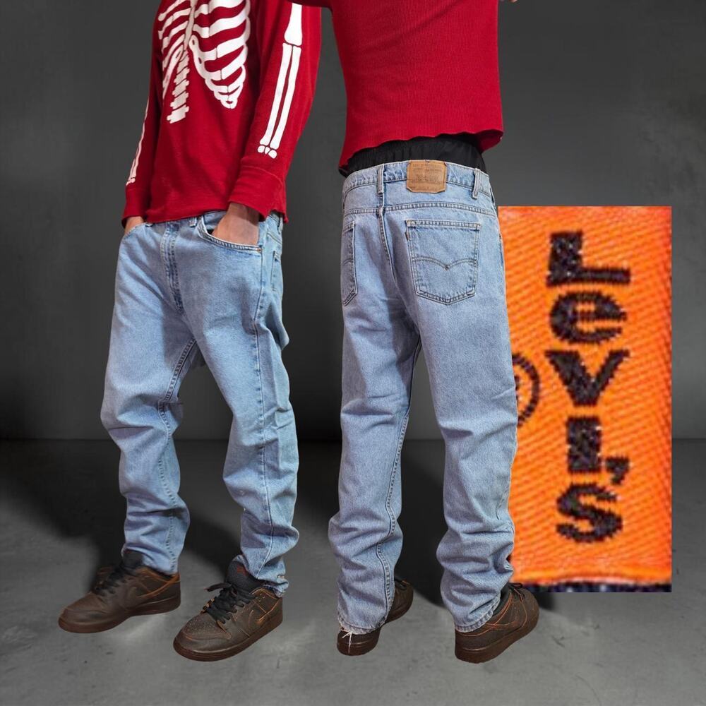 Vintage 90's Levi 505 Orange Tab Light Wash Denim Jeans (36x30)